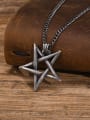 thumb Stainless steel Pentagram Hip Hop Necklace 3