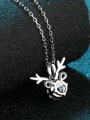 thumb Sterling Silver Moissanite Deer Dainty Necklace 2