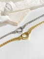 thumb Stainless steel Heart Minimalist Snake Bone Chain Necklace 3