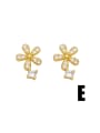 thumb Brass Cubic Zirconia Heart Cute Stud Earring 4