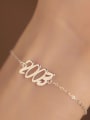 thumb 925 Sterling Silver Number Minimalist Link Bracelet 1