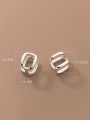 thumb 925 Sterling Silver Square Minimalist Huggie Earring 1