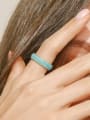 thumb 925 Sterling Silver Turquoise Geometric Vintage Band Ring 1