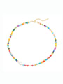 thumb Zinc Alloy Glass beads Multi Color Bohemia Beaded Necklace 3