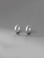 thumb 925 Sterling Silver Geometric Minimalist Huggie Earring 0