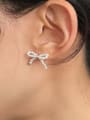 thumb 925 Sterling Silver Bead Bowknot Ethnic Stud Earring 1