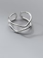 thumb 925 Sterling Silver Geometric Line Minimalist Stackable Ring 1