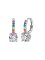 thumb 925 Sterling Silver Cubic Zirconia Geometric Dainty Huggie Earring 2