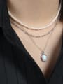 thumb 925 Sterling Silver Opal Geometric Vintage Necklace 2