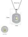thumb 925 Sterling Silver Cubic Zirconia Luxury square pendant Necklace 4