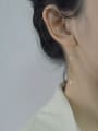 thumb Titanium Imitation Pearl Tassel Minimalist Ears of Wheat Threader Earring 1