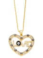 thumb Brass Cubic Zirconia Heart Trend Necklace 4