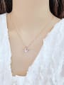 thumb Stainless steel Rhinestone Heart Cute Necklace 1