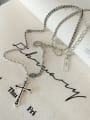thumb 925 Sterling Silver Cross Vintage Long Strand Necklace 0