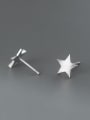 thumb 925 Sterling Silver Five-Pointed Star Minimalist Stud Earring 2