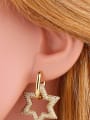 thumb Brass Cubic Zirconia Star Ethnic Stud Earring 1