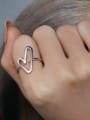 thumb 925 Sterling Silver Heart Minimalist Band Ring 1