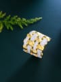 thumb Brass Cubic Zirconia Square Luxury Handmade Beaded Bracelet 2