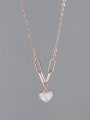 thumb 925 Sterling Silver Shell Heart Minimalist  Hollow Chain Necklace 0