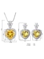 thumb Brass Cubic Zirconia Luxury Heart Earring and Necklace Set 3