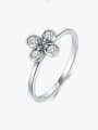 thumb 925 Sterling Silver Cubic Zirconia Flower Vintage Band Ring 1