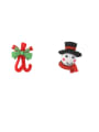 thumb Alloy Multi Color Enamel Christmas Seris Cute Stud Earring 0