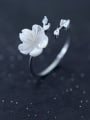 thumb 925 Sterling Silver Shell Flower Trend Band Ring 2