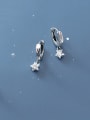 thumb 925 Sterling Silver With Platinum Plated Trendy Star Clip On Earrings 0