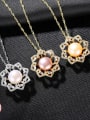 thumb 925 Sterling Silver Rhinestone Flower Dainty Necklace 1