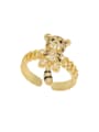 thumb Brass Cubic Zirconia Snake Tiger Vintage Band Ring 3