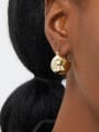 thumb Brass Smooth Round  Ball Minimalist Stud Earring 1