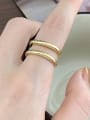 thumb 925 Sterling Silver Double Layer Line Minimalist Stackable Ring 2