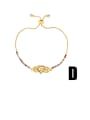 thumb Brass Cubic Zirconia Letter Vintage Bracelet 4