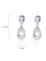 thumb Brass Cubic Zirconia Water Drop Minimalist Drop Earring 2