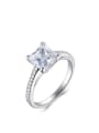 thumb 925 Sterling Silver Cubic Zirconia Square Classic Band Ring 0