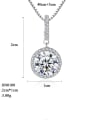 thumb 925 Sterling Silver Cubic Zirconia Simple round pendant Necklace 2