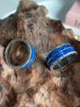 thumb 925 Sterling Silver Rhinestone Blue Round Minimalist Band Ring 1
