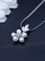 thumb Copper Cubic Zirconia Dainty Pearl flowers  Necklace 3