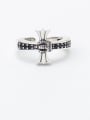 thumb 925 Sterling Silver Cross Vintage Band Ring 0