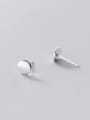 thumb 925 Sterling Silver smooth Round Minimalist Stud Earring 2