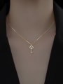 thumb 925 Sterling Silver Cubic Zirconia Key Minimalist Necklace 1