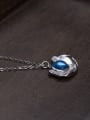 thumb 925 Sterling Silver Natural Stone Locket Vintage Necklace 1