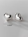 thumb 925 Sterling Silver Heart Minimalist Stud Earring 3
