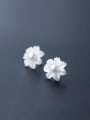 thumb 925 Sterling Silver Shell Flower Dainty Stud Earring 0