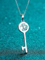 thumb Sterling Silver Moissanite Key Dainty Necklace 3