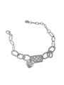 thumb 925 Sterling Silver Geometric Vintage Love square brand chain  Link Bracelet 4