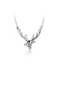 thumb 925 Sterling Silver With Platinum Plated Fashion Antlers Necklaces 0