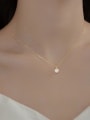 thumb 925 Sterling Silver Imitation Pearl Round  Ball Minimalist Necklace 1