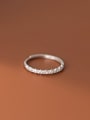 thumb 925 Sterling Silver Cubic Zirconia Geometric Minimalist Band Ring 3