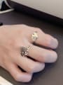 thumb 925 Sterling Silver Heart  Leather Vintage Band Ring 1
